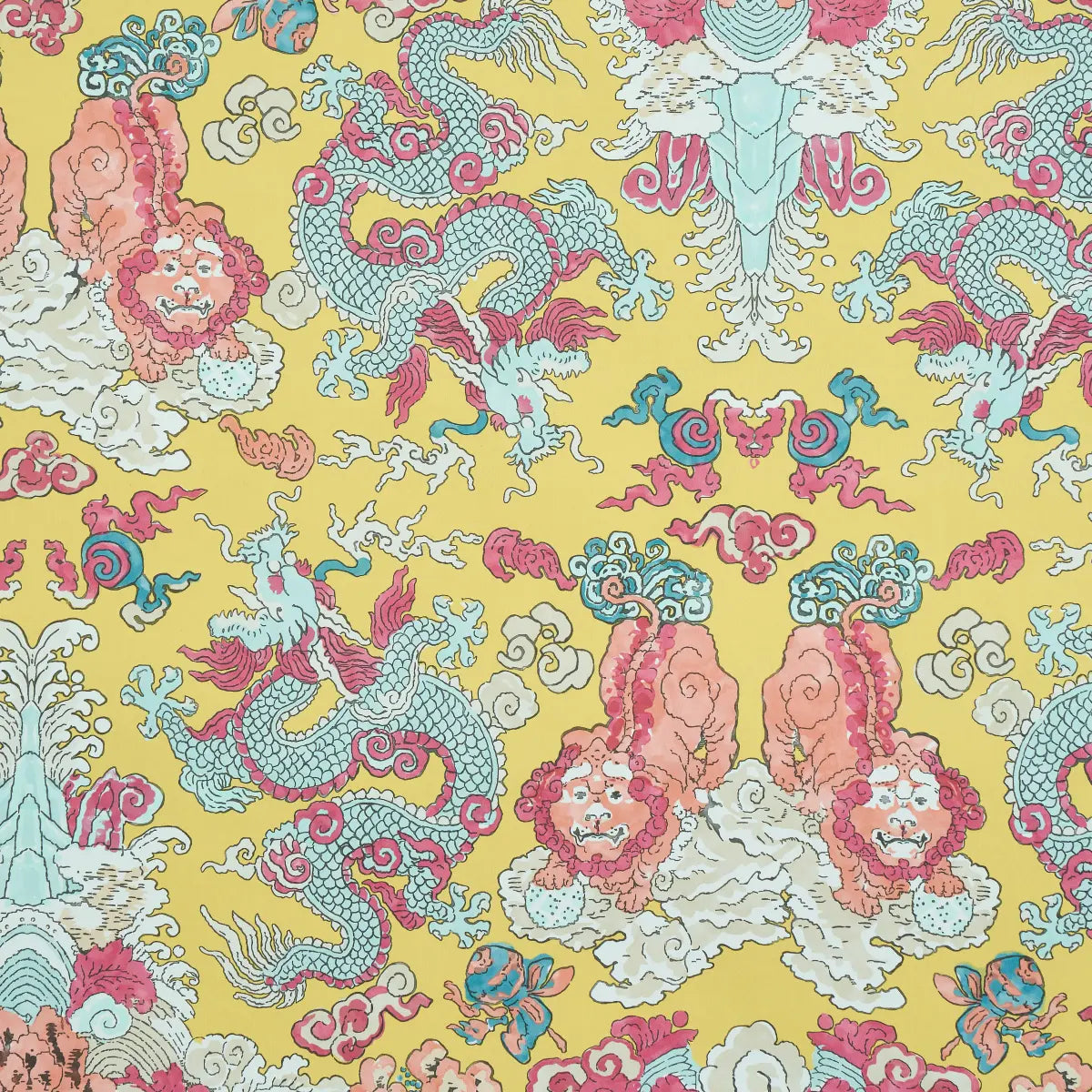 Magic Mountain Dragon Wallpaper - Yellow