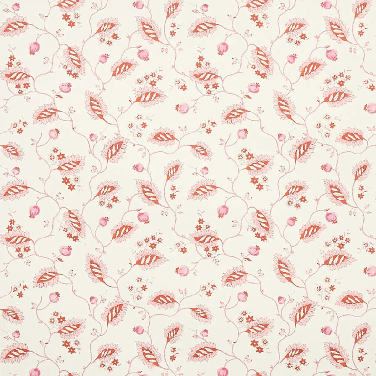 Maryam Vine Wallpaper - Pink & Red
