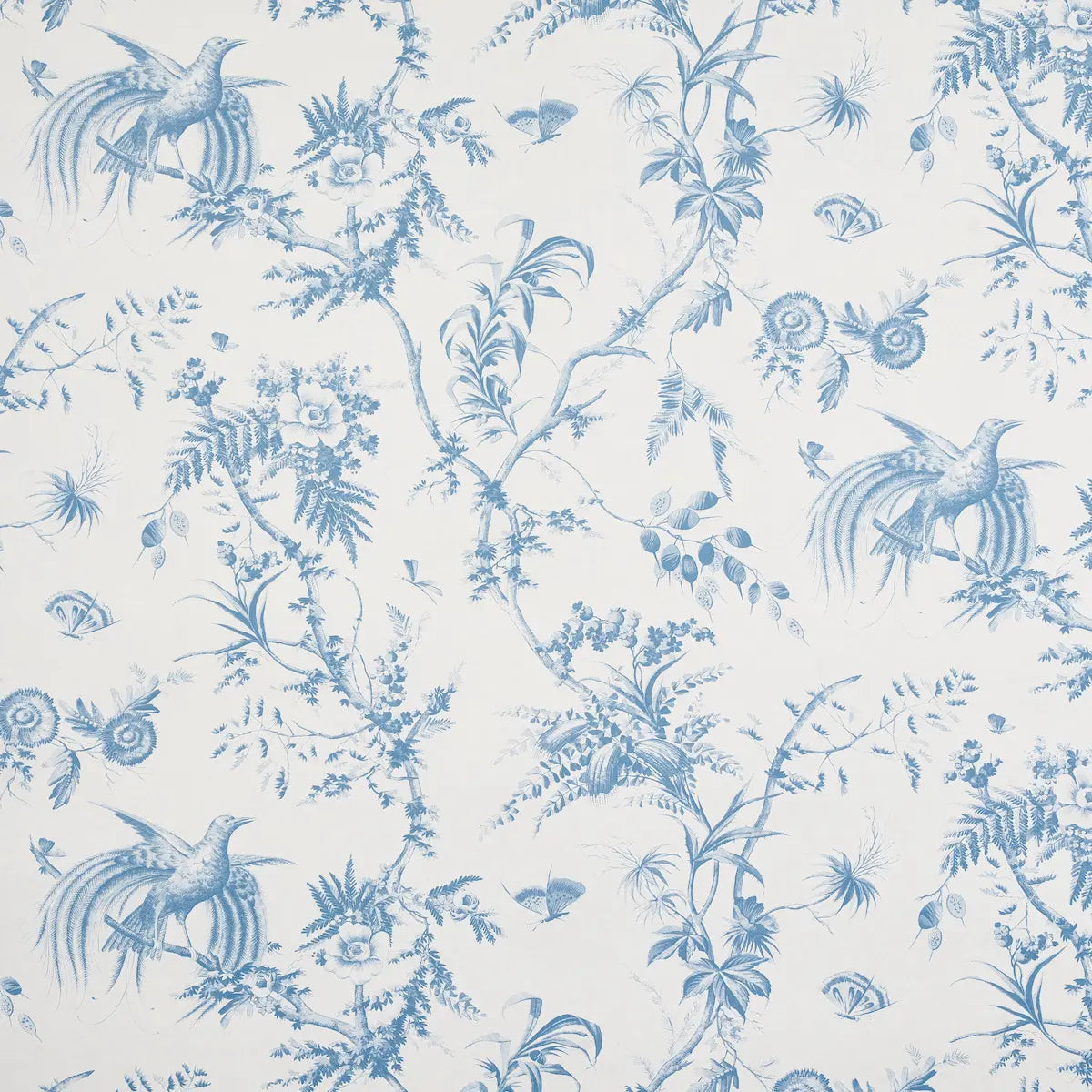Toile De La Prairie Wallpaper - Blue