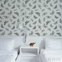 Load image into Gallery viewer, Burnell Butterfly Wallpaper in an interior setting
