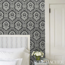 Load image into Gallery viewer, Villandry Damask Print Wallpaper in an interior setting
