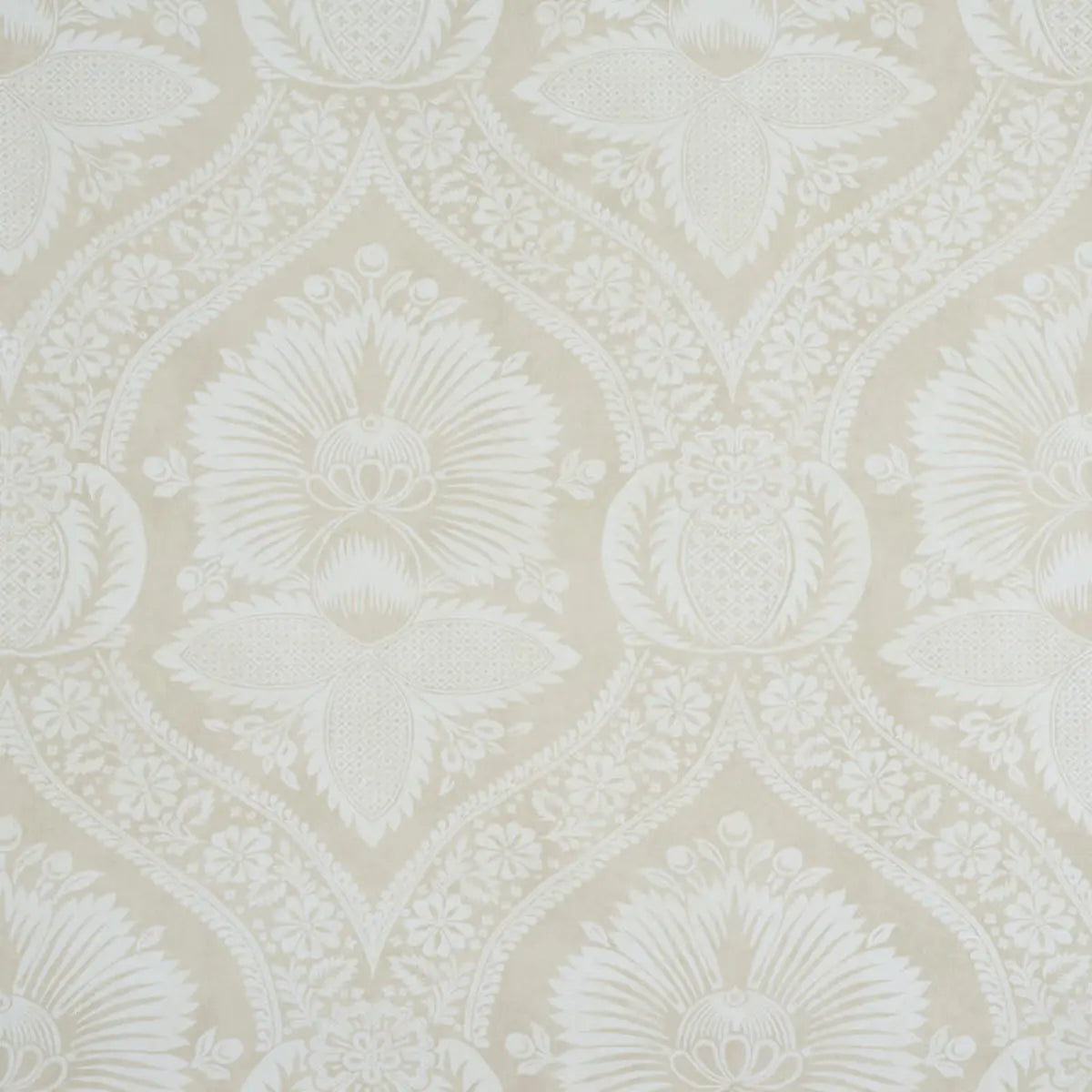 Villandry Damask Print Wallpaper - Neutral
