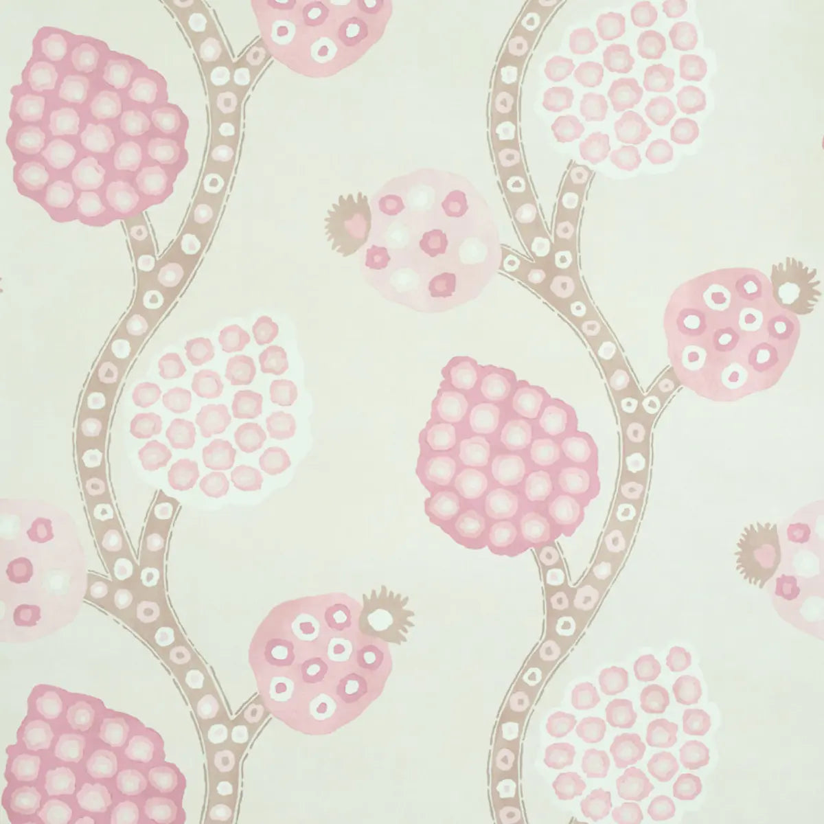 Annabel Warp Print Wallpaper - Rose