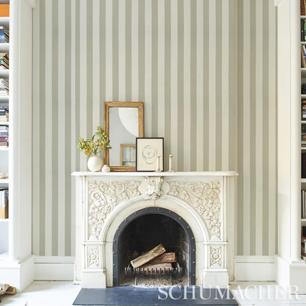 Edwin Stripe Wide Wallpaper in an interior setting