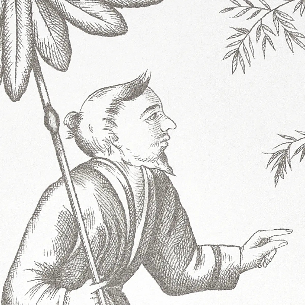Shengyou Toile Wallpaper in an interior setting