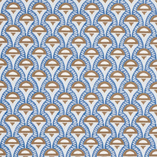 Load image into Gallery viewer, Abelino Wallpaper - Blue &amp; Brown