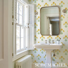 Load image into Gallery viewer, Saranda Flower Wallpaper in an interior setting