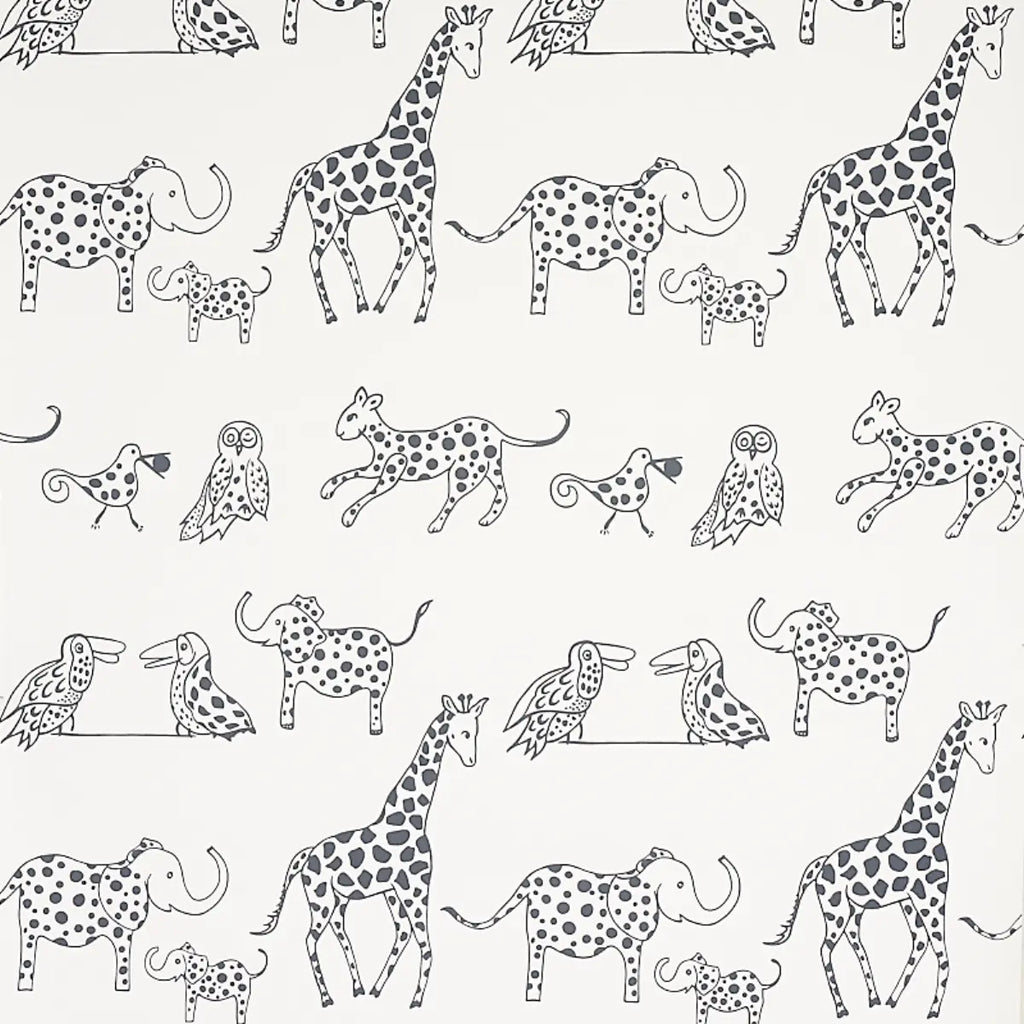 Jungle Jubilee Wallpaper - Charcoal