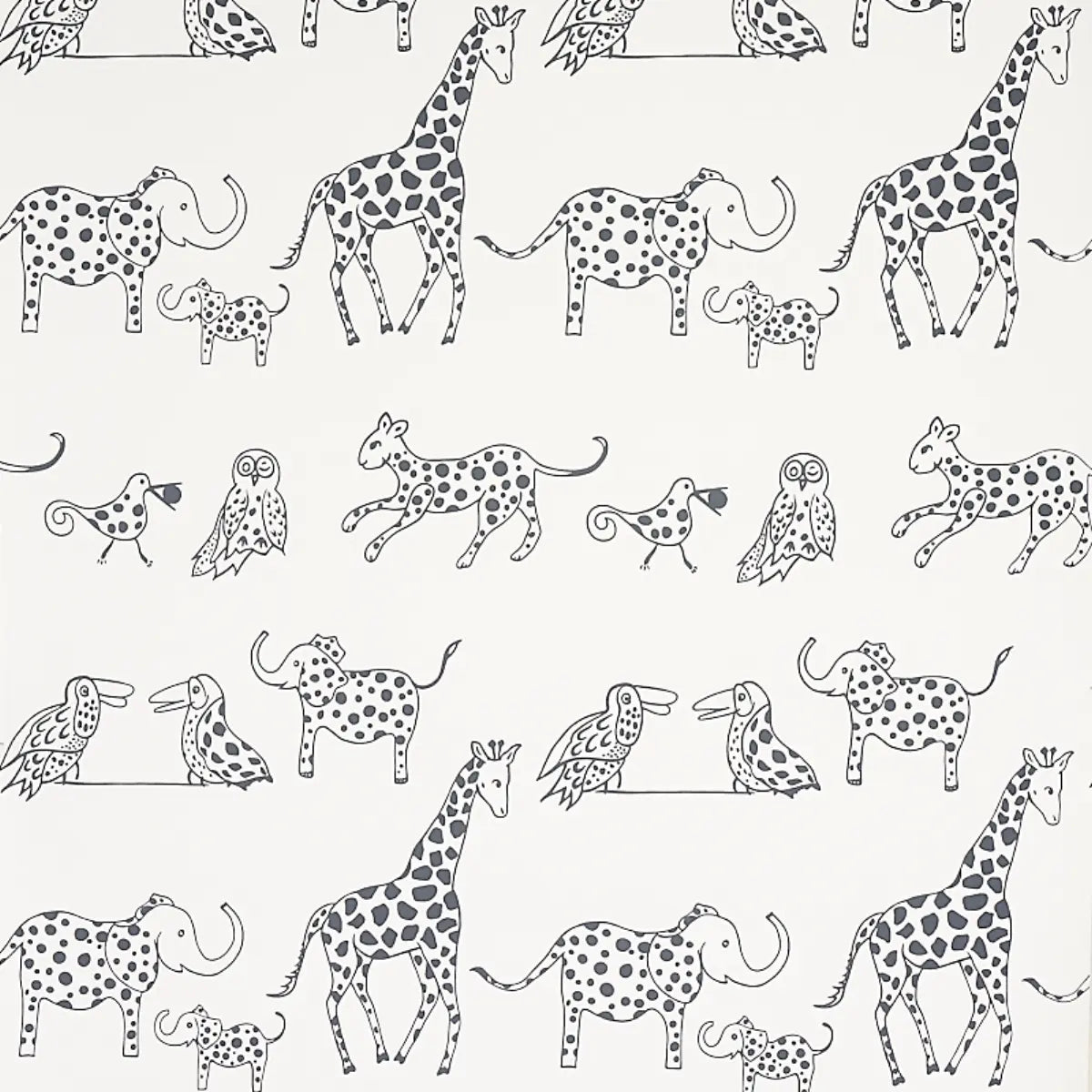 Jungle Jubilee Wallpaper - Charcoal