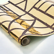 Load image into Gallery viewer, Trellis Metallic Wallpaper in an interior setting