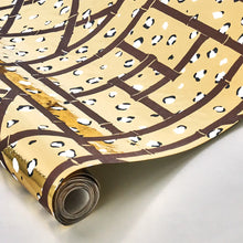 Load image into Gallery viewer, Fancy Beast Metallic Wallpaper in an interior setting