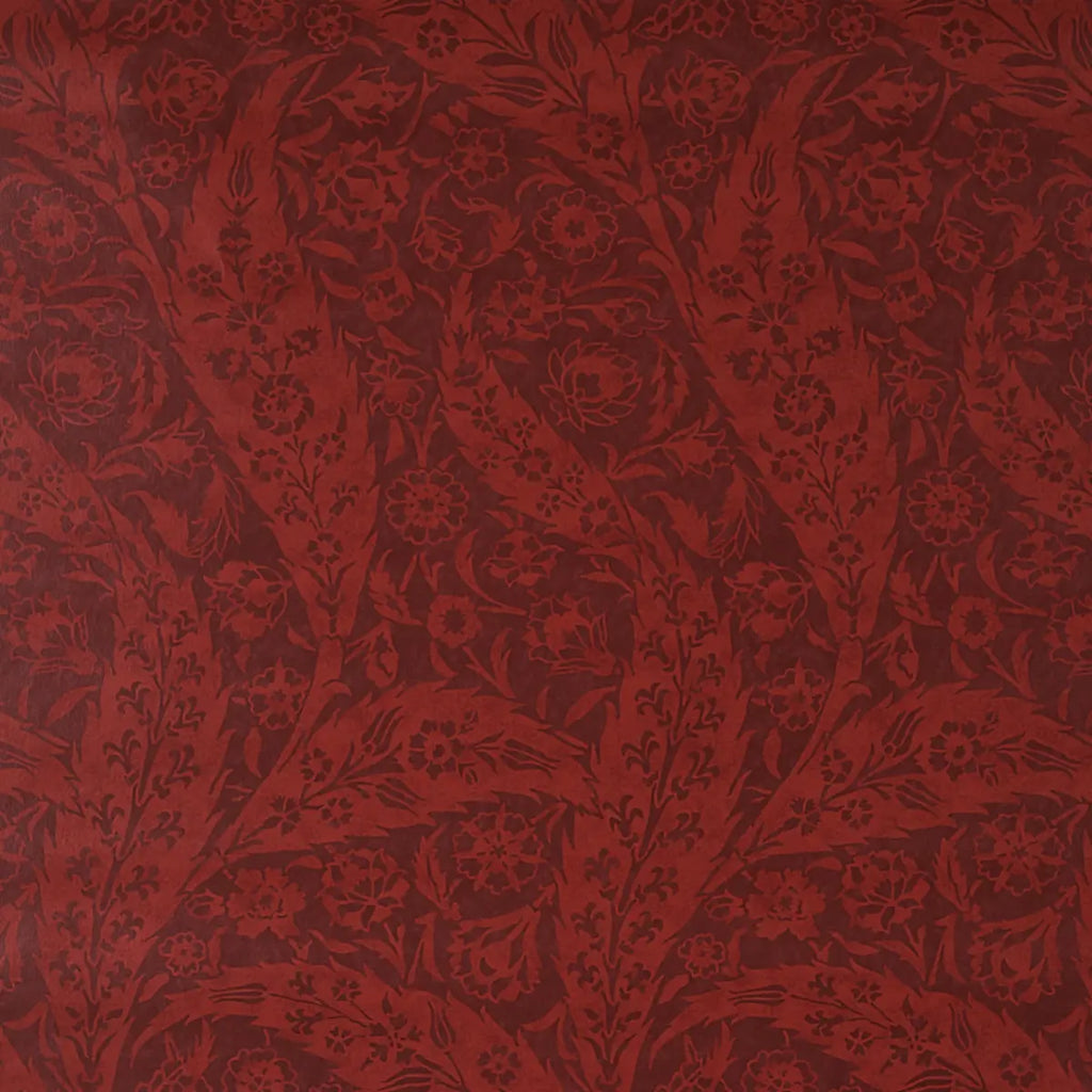 Saz Paisley Wallpaper - Burgundy