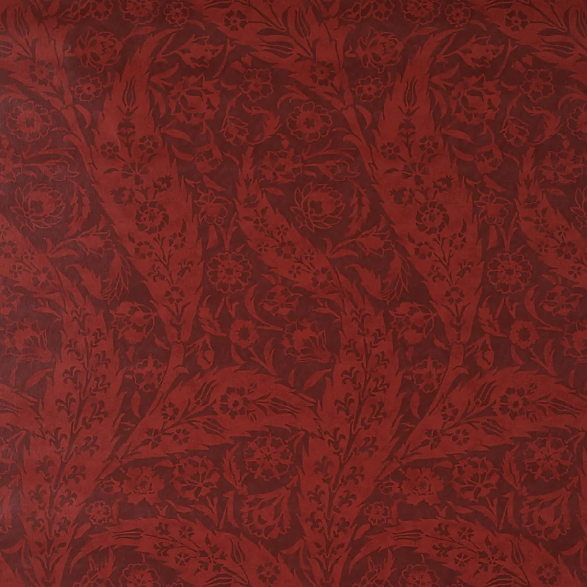 Saz Paisley Wallpaper - Burgundy