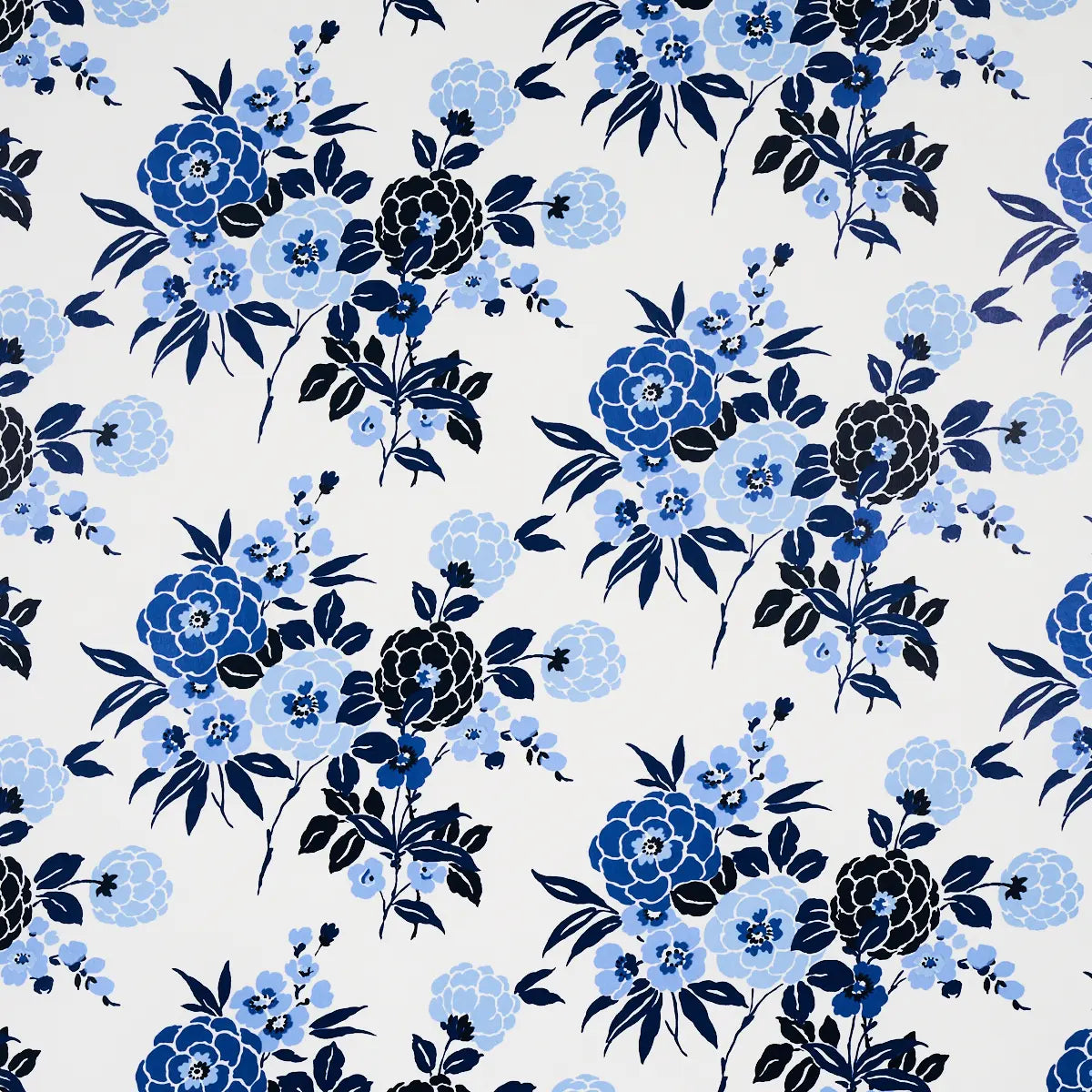 Valentina Floral Wallpaper - Blues