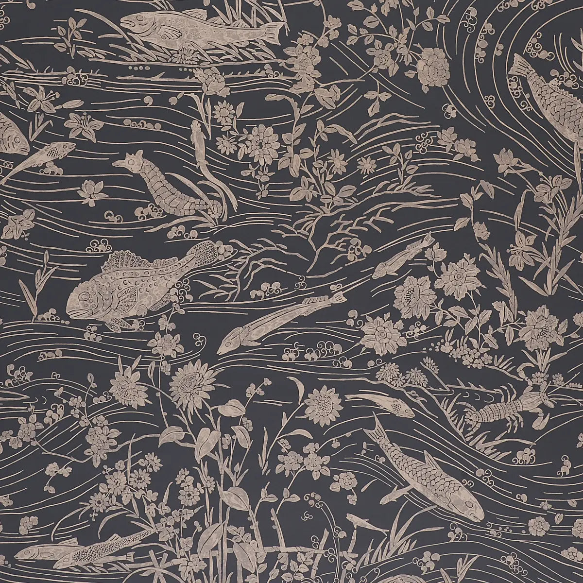 Sea Garden Wallpaper - Charcoal