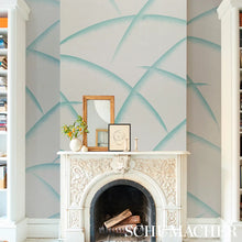 Load image into Gallery viewer, Deco Palms Wallpaper in an interior setting