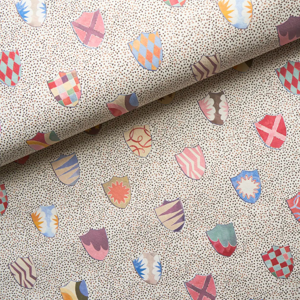 Heraldic Wallpaper in an interior setting