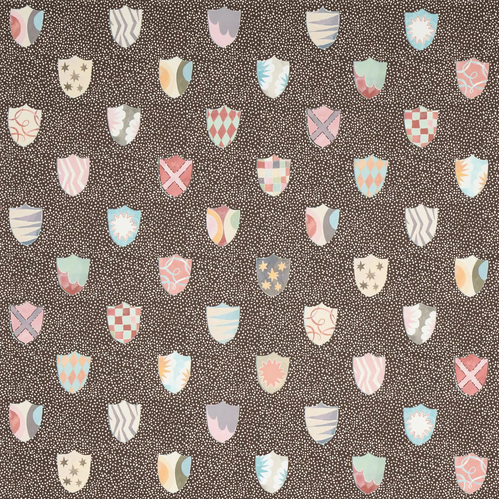 Heraldic Wallpaper - Brown