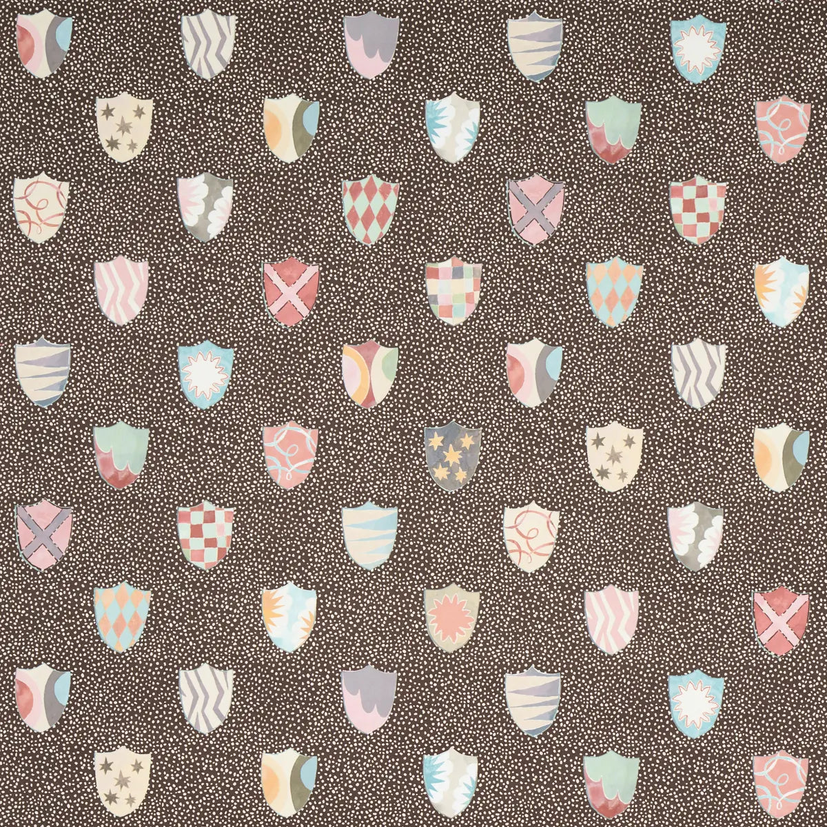 Heraldic Wallpaper - Brown