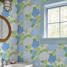 Load image into Gallery viewer, Hydrangea Wallpaper in an interior setting