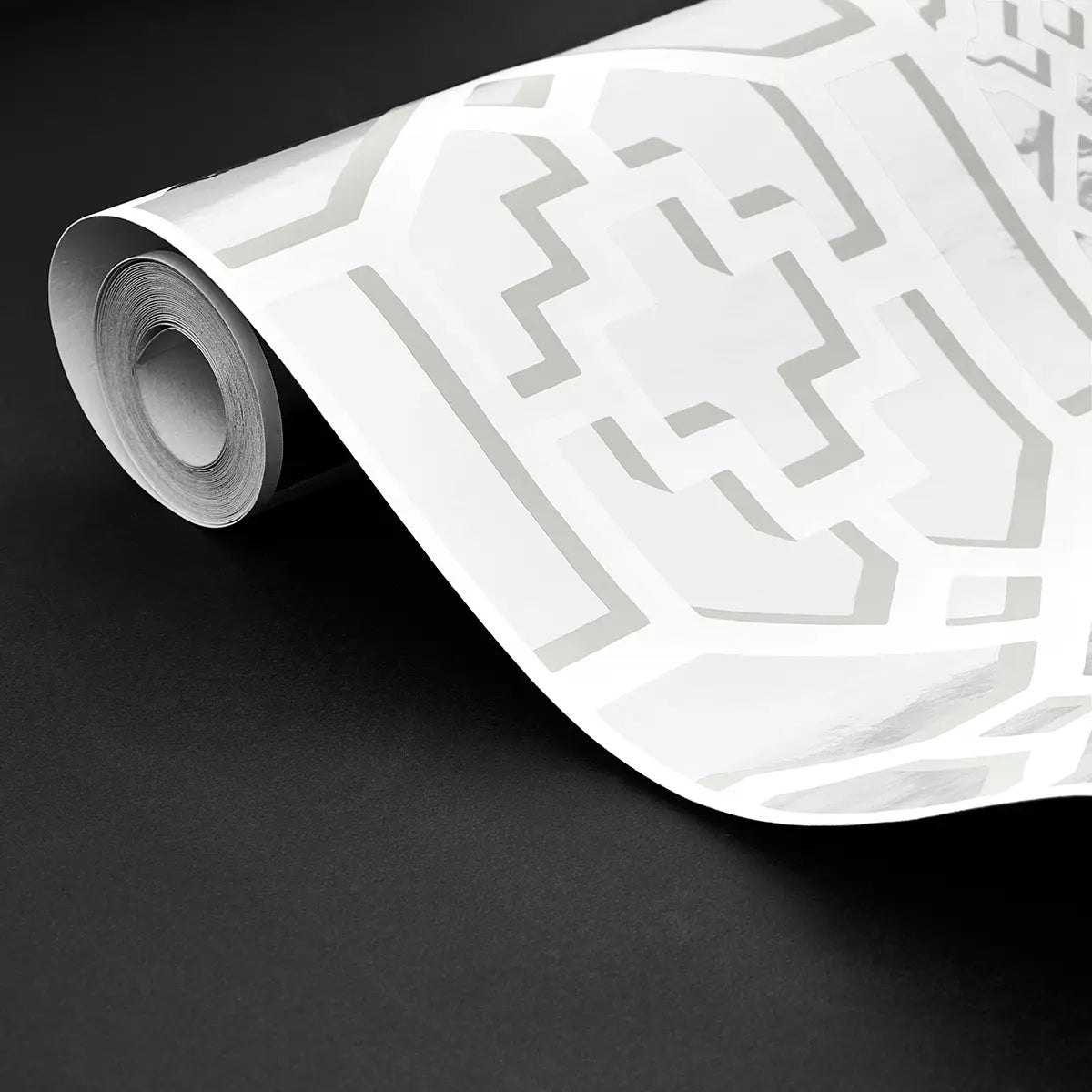 Zanzibar Trellis Mylar Wallpaper in an interior setting