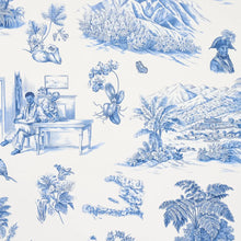 Load image into Gallery viewer, Toussaint Toile Wallpaper - Blue On Ivory