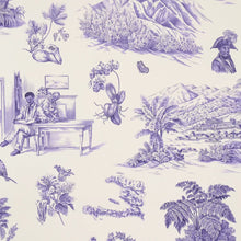 Load image into Gallery viewer, Toussaint Toile Wallpaper - Purple On Cream