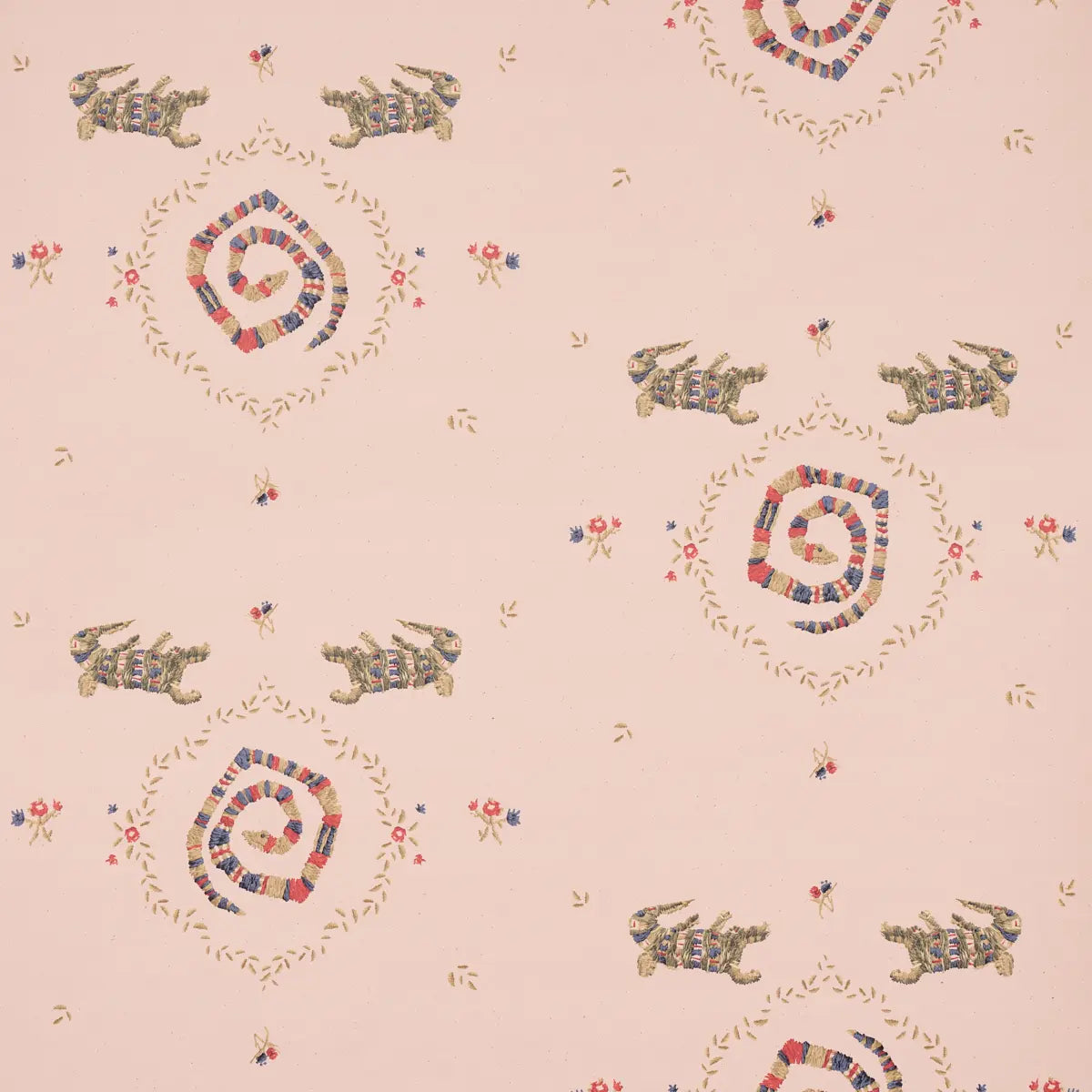Reptilia Wallpaper - Muted Pink
