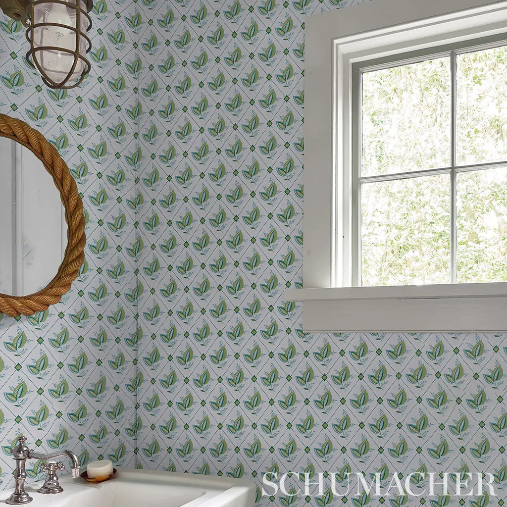 Basile Trellis Wallpaper in an interior setting