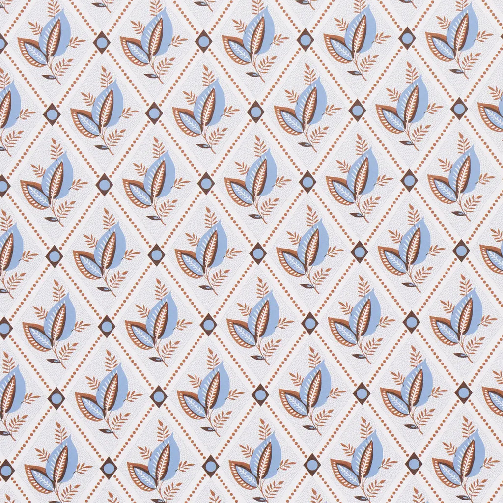 Basile Trellis Wallpaper - Delft & Sepia