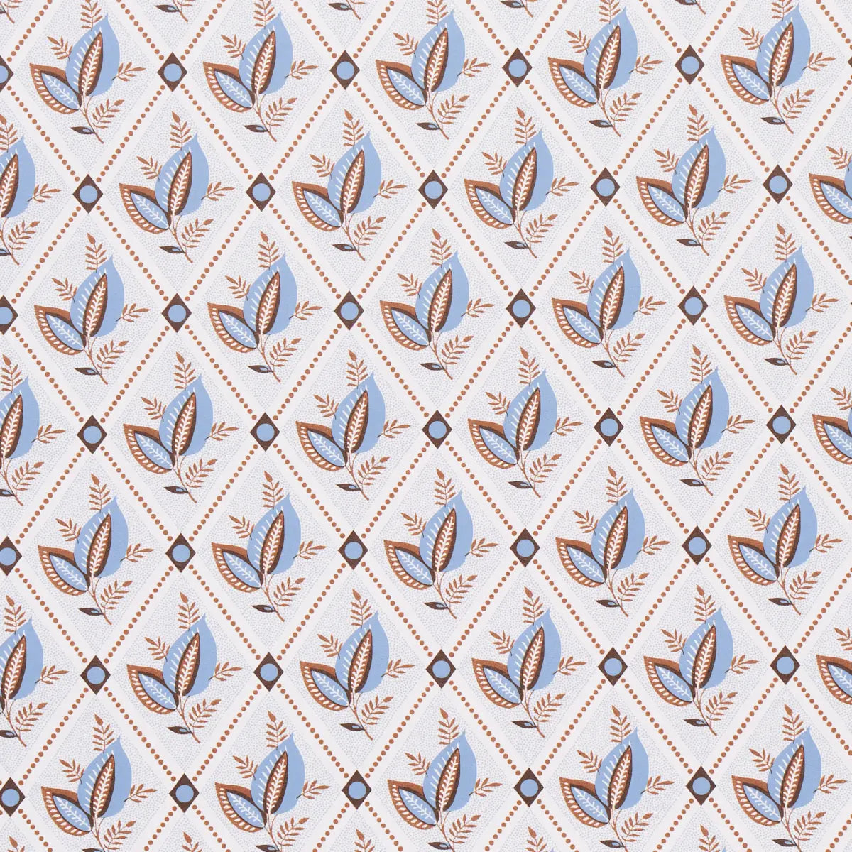 Basile Trellis Wallpaper - Delft & Sepia