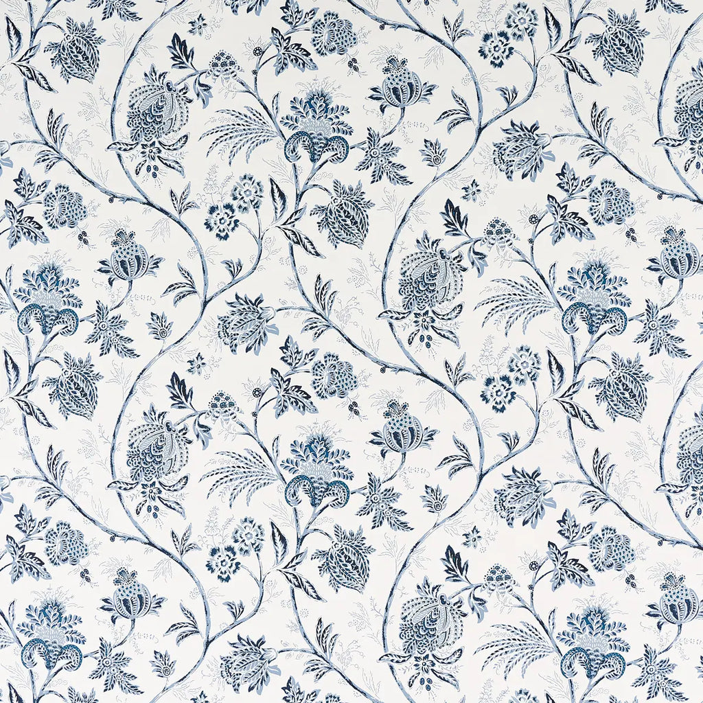 Chinoiserie Vine Wallpaper - Cobalt