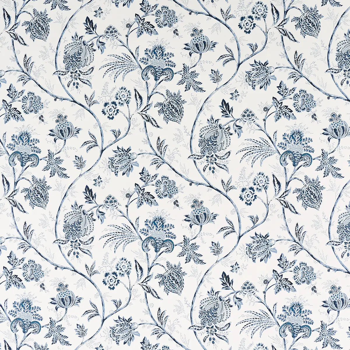 Chinoiserie Vine Wallpaper - Cobalt