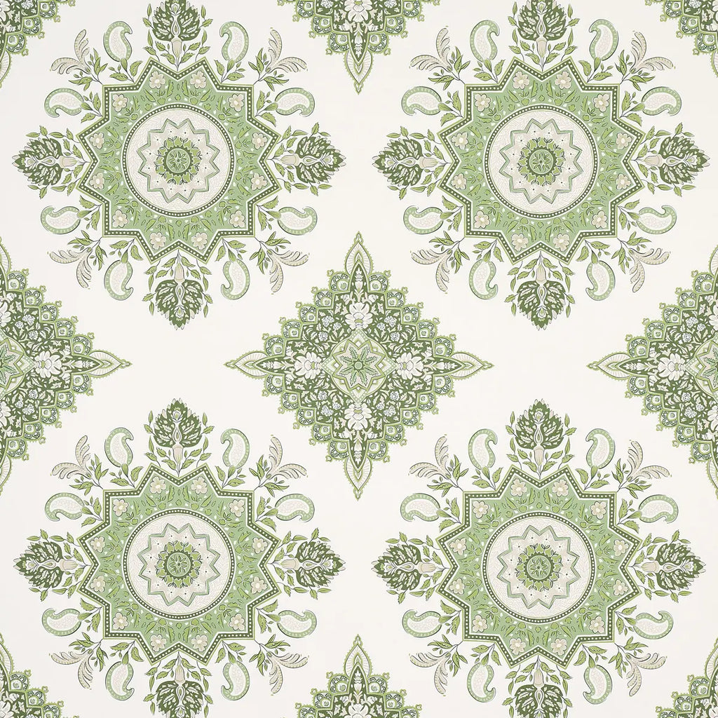 Montecito Medallion Wallpaper - Leaf Green