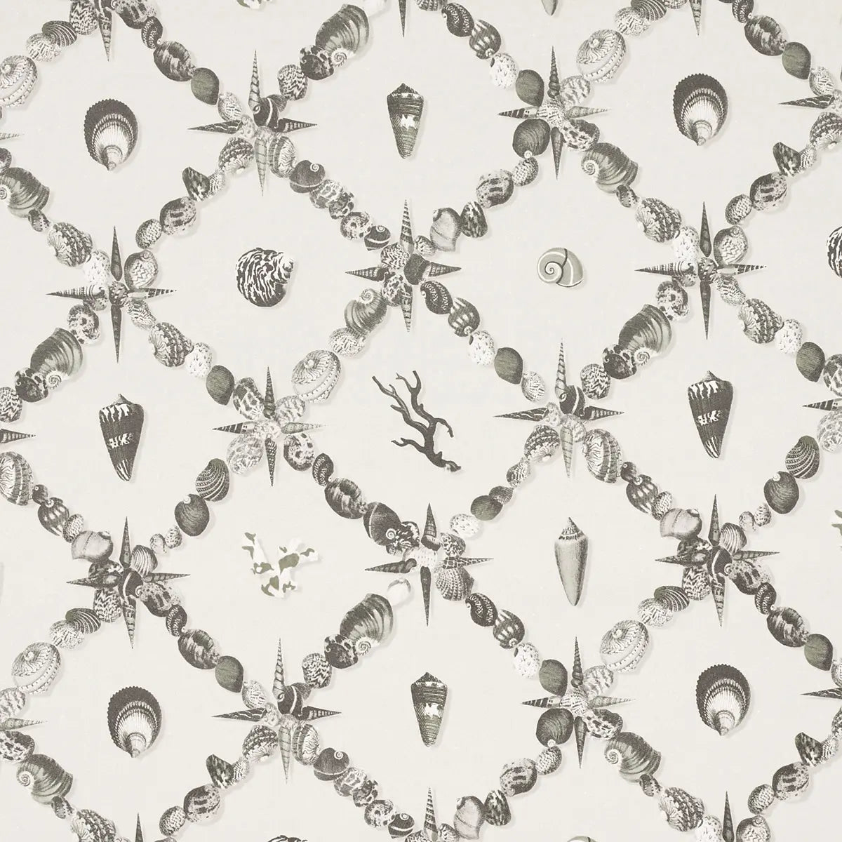 Grotto Treillage Wallpaper - Grisaille