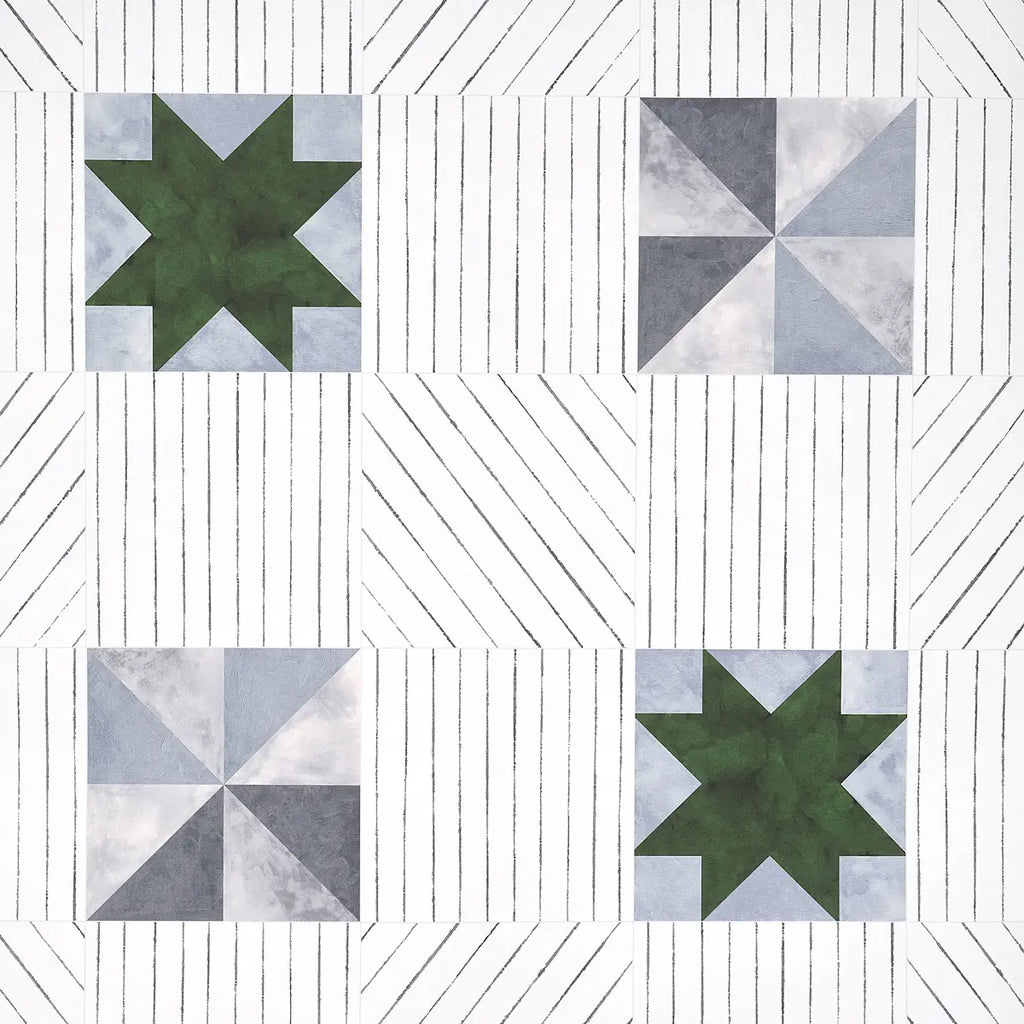 Alexander Wallpaper - Dutch Green & Slate