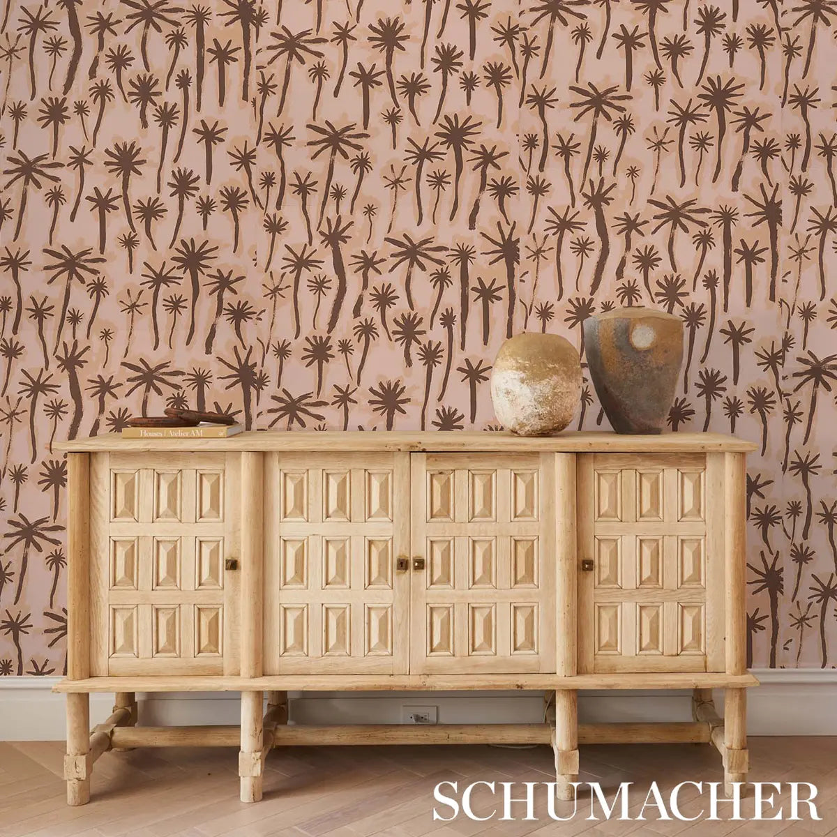 Palmitas Wallpaper in an interior setting