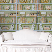 Load image into Gallery viewer, Natalie’s Library Wallpaper in an interior setting