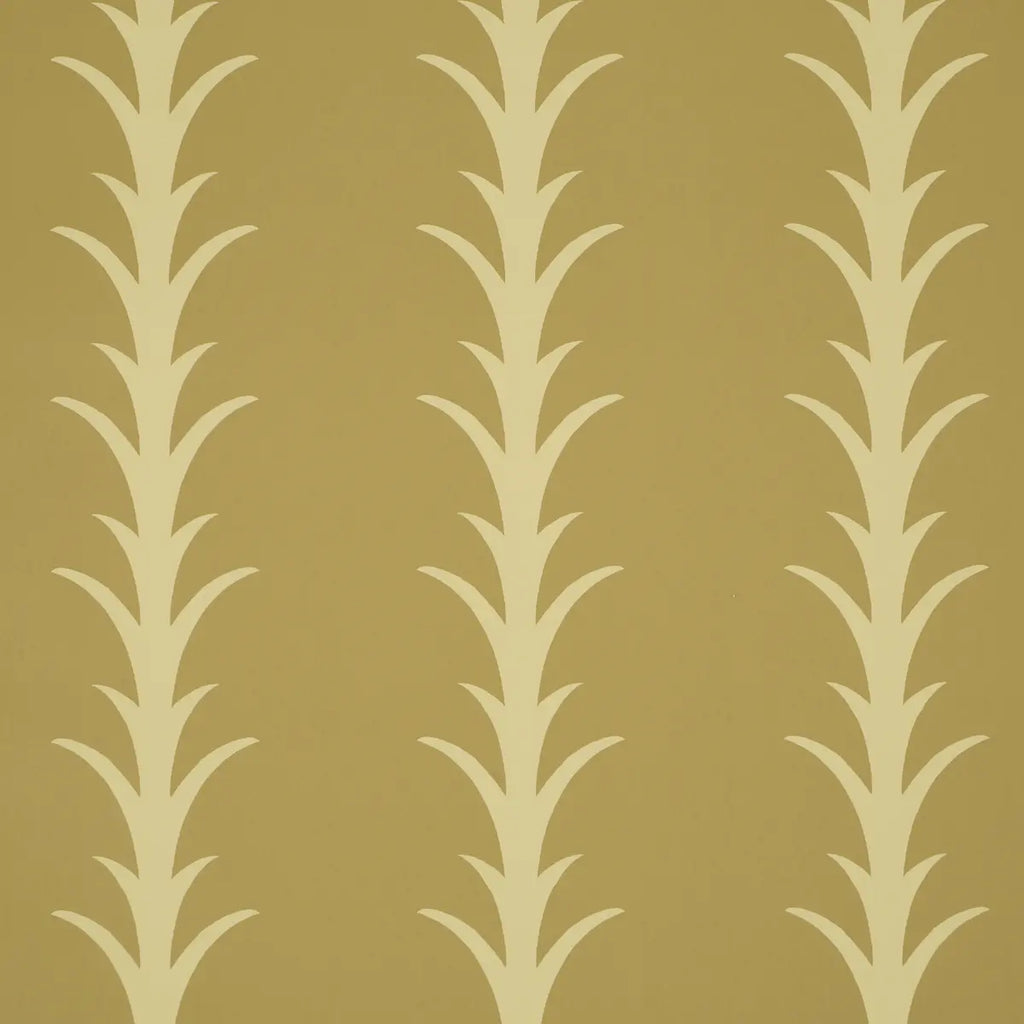 Acanthus Stripe Wallpaper - Anis On Chartreuse