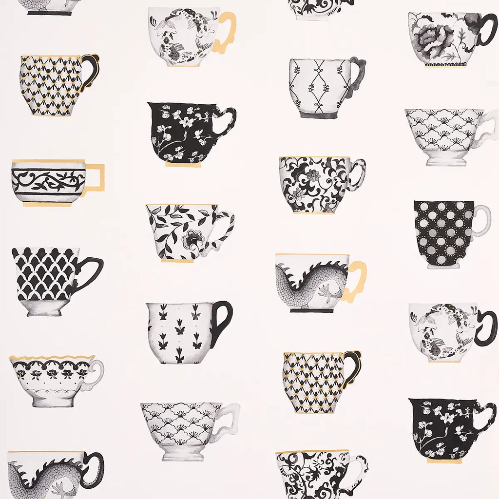 Onie's Teacups Wallpaper - Ink