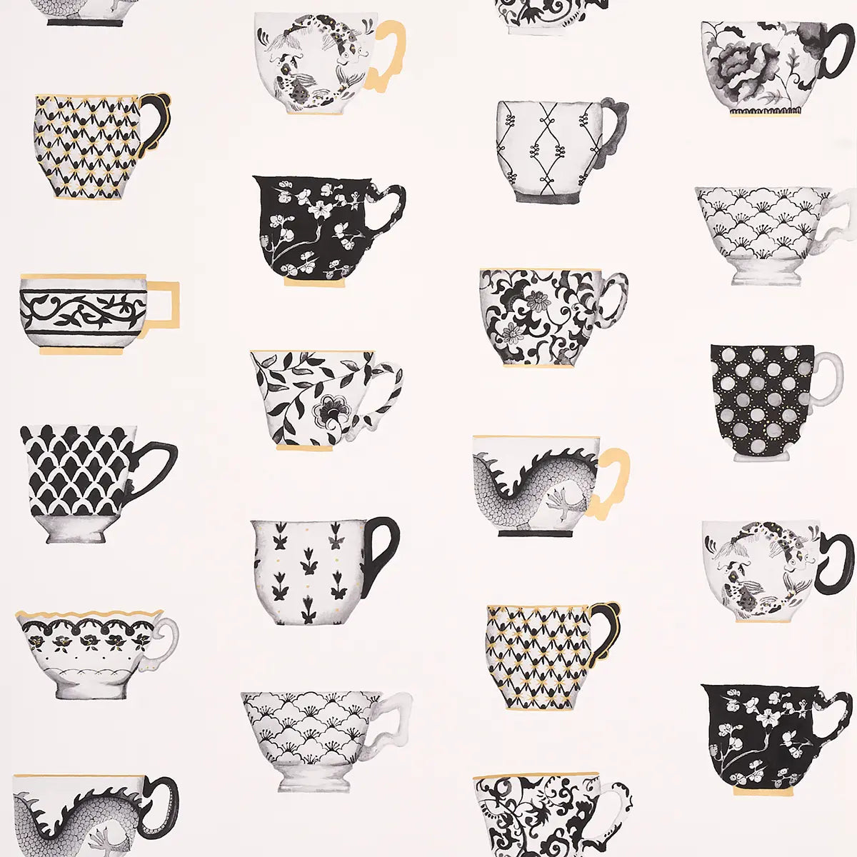 Onie's Teacups Wallpaper - Ink