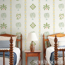 Load image into Gallery viewer, Willard House Stencil Wallpaper in an interior setting