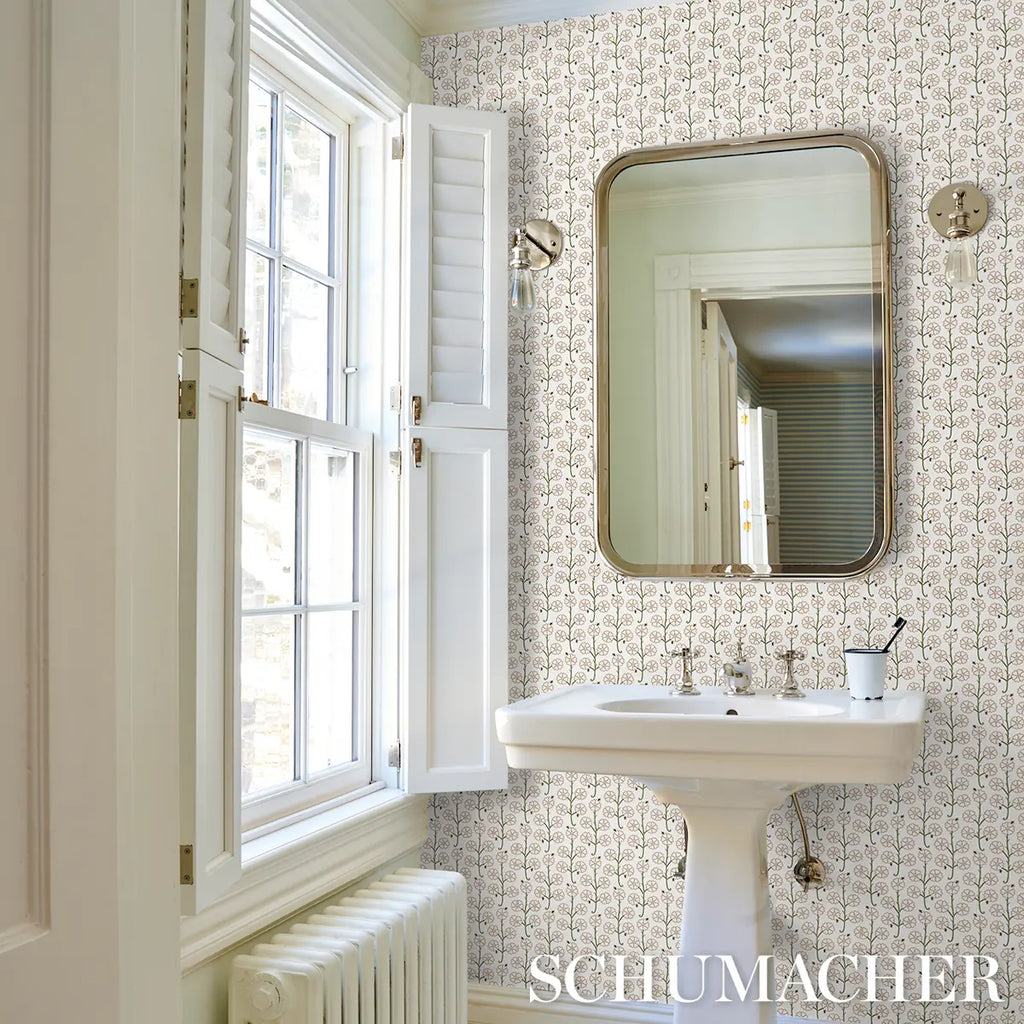 Gardenia Wallpaper in an interior setting