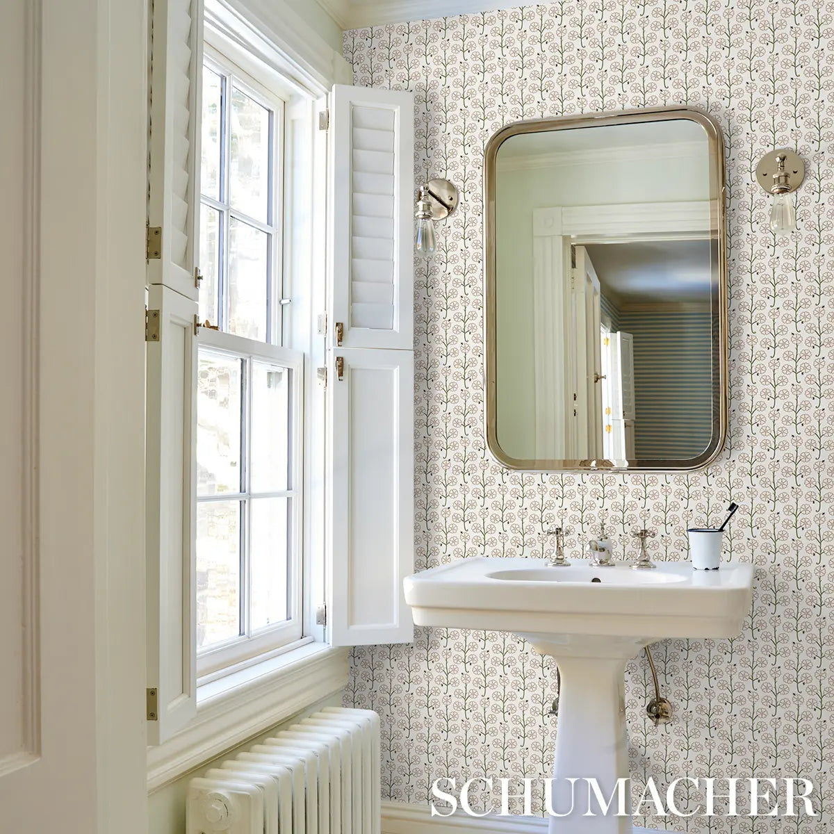 Gardenia Wallpaper in an interior setting
