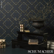 Load image into Gallery viewer, Mah Jong Wallpaper in an interior setting