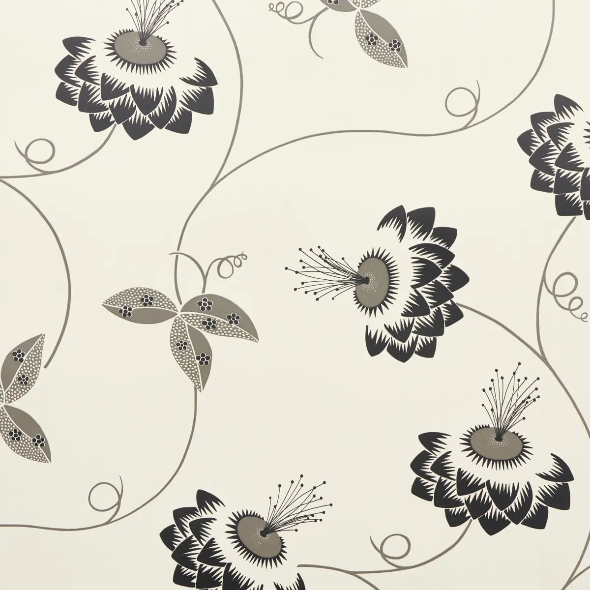 Merlin Wallpaper - Black & Cream