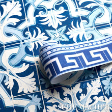 Load image into Gallery viewer, Azulejos Border Wallpaper in an interior setting