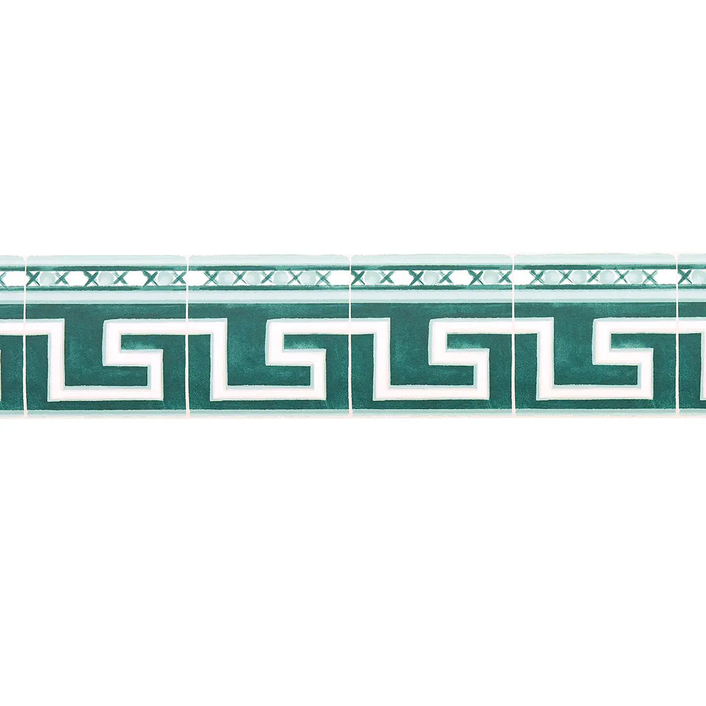 Azulejos Border Wallpaper - Emerald