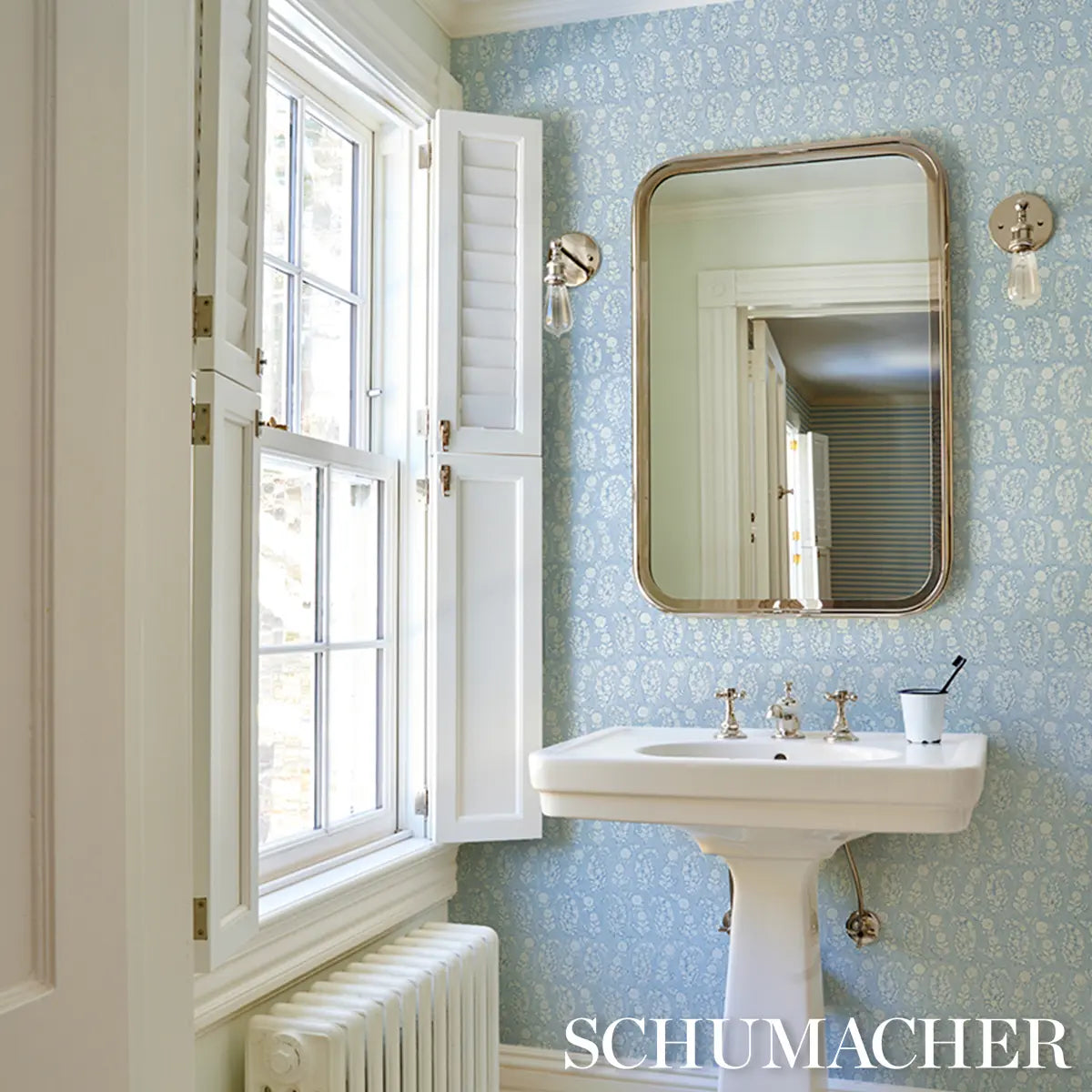 Arita Block Print Wallpaper in an interior setting