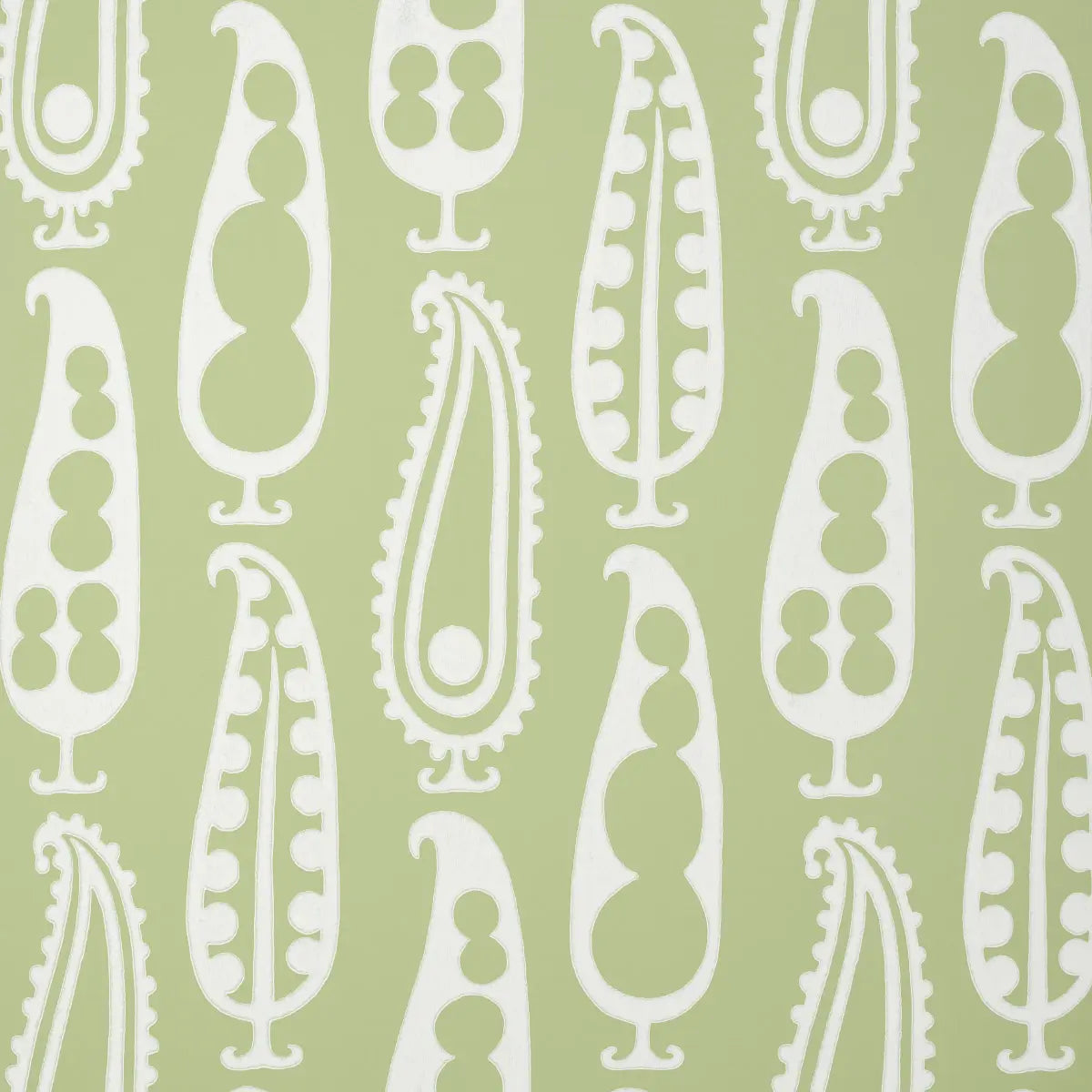 Paisley Peas Wallpaper - Green